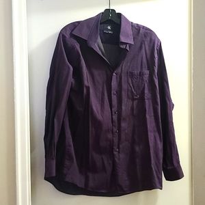 EUC men's Calvin Klein dark purple button-down size 16 3/4 / 34/35